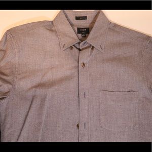 J Crew Gray Button Up Shirt Slim - Small